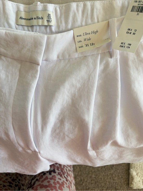 Abercrombie & Fitch Pants - Abercrombie & Fitch Ultra High Waist Wide Leg Pants - white,